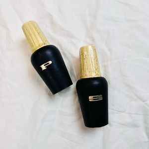 SOLD vintage mcm ceramic gold S and P salt and pepper shaker set